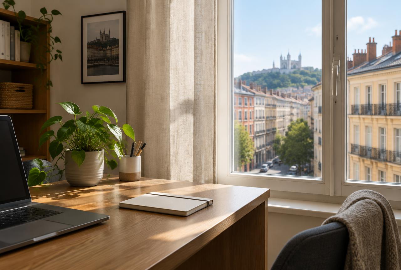Bureau dans un appartement meublé à Lyon